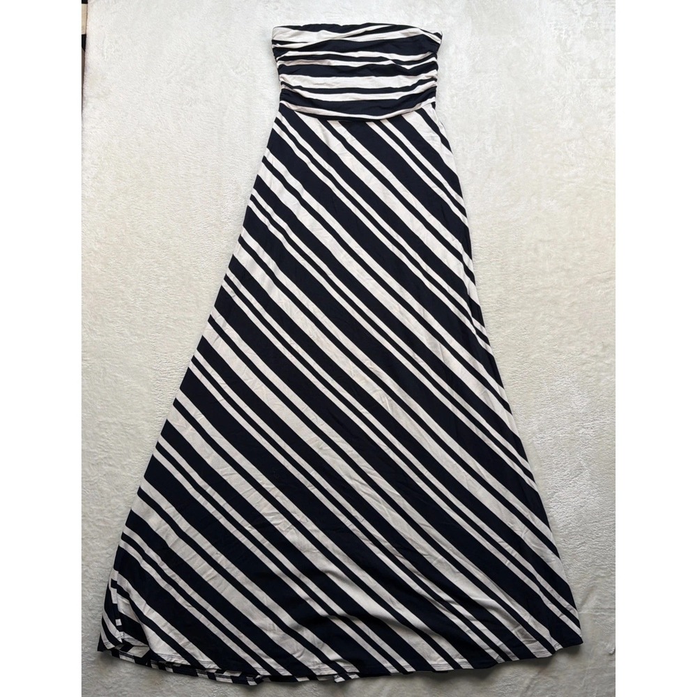 Banana Republic Striped Dress Navy White A Line Sleeveless Women XS Nautical